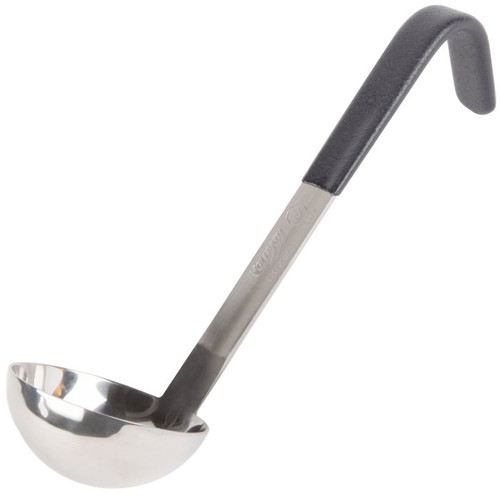 Vollrath 4971520 1 1/2 Oz. 2 7/16" Bowl Dia. with 6" Black Kool-Touch Coated Short Handle 18/8 Stainless Steel Capacity Stamped on Product One-Piece Ladle