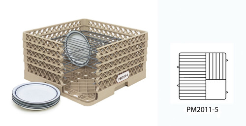Vollrath PM2011-5 20 Plate Co-Polymer Plastic Open Profile Plate Crate Dishwasher Rack