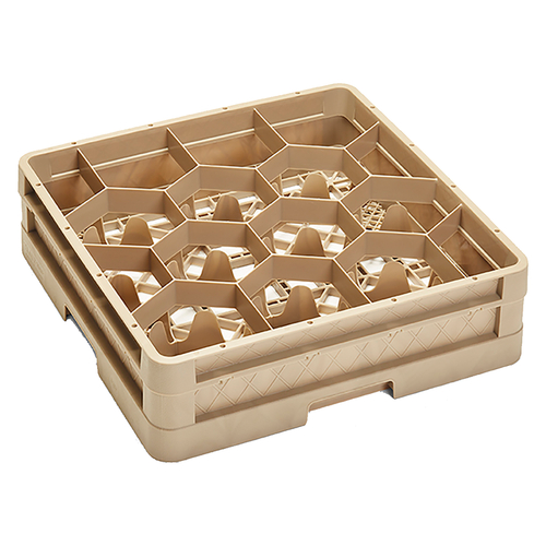 Vollrath CR18J 19.75" W x 19.75" D x 5.56" H Co-Polymer (12) Compartments Full Size Rack Max Cup / Glass