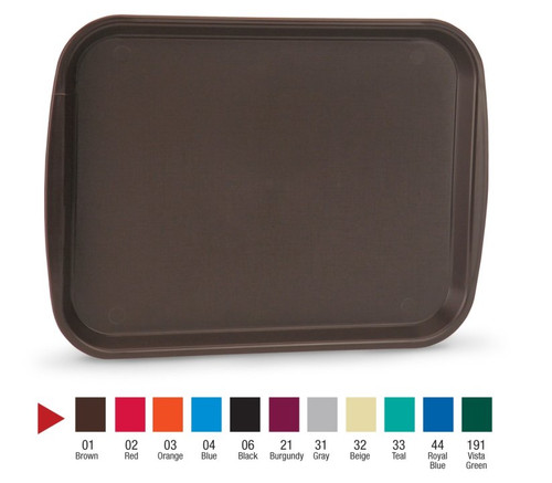 Vollrath 1014-21 10.63" x 14.31" Red Plastic Rectangular Traex Fast Food Tray
