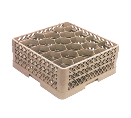 Vollrath TR11GA 19 3/4" W x 19 3/4" D x 7.13" H 20 Compartments Co-Polymer Plastic Traex Full Size Rack Max Glass/Stemware Rack