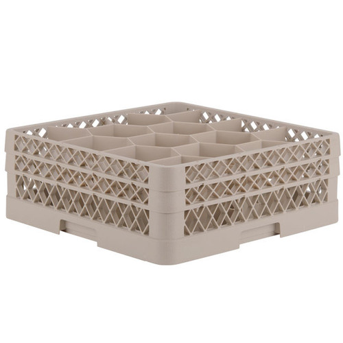 Vollrath TR18JA 19.75" W x 19.75" D x 7.13" H Co-Polymer (12) Compartments Full Size Rack Max Glass / Stemware Rack