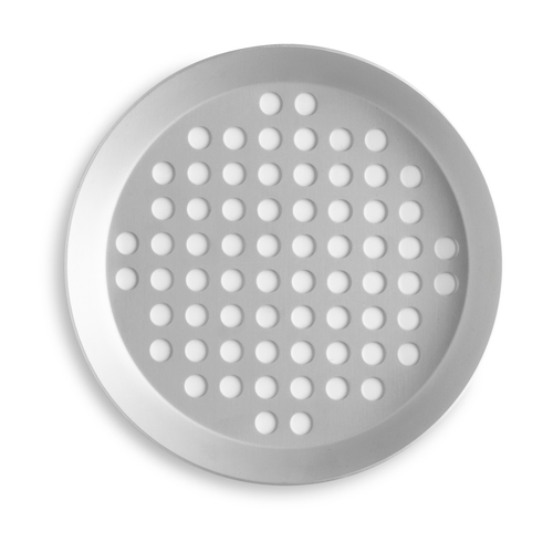 Vollrath PC07XPCC 7" Diameter x 3/4" Deep Clear Coat Anodized Finish Press Cut Pizza Pan