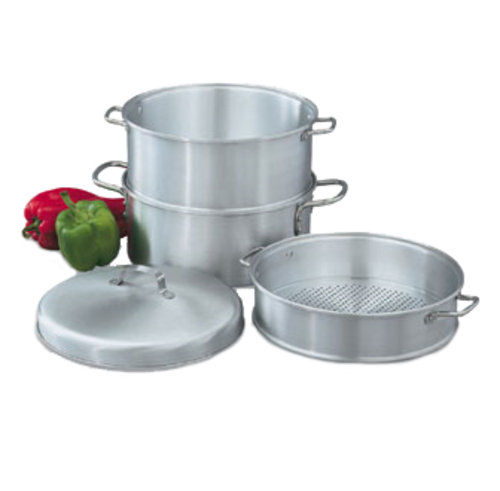 Vollrath 68125 5 Qt. 3/32" Holes 18 Ga. Aluminum 3-Tier Vegetable Steamer