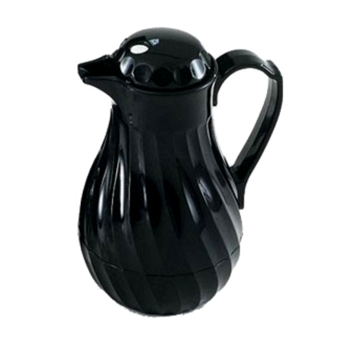 Vollrath 52144 64 Oz. Black Plastic Tilt & Pour SwirlServe Beverage Server