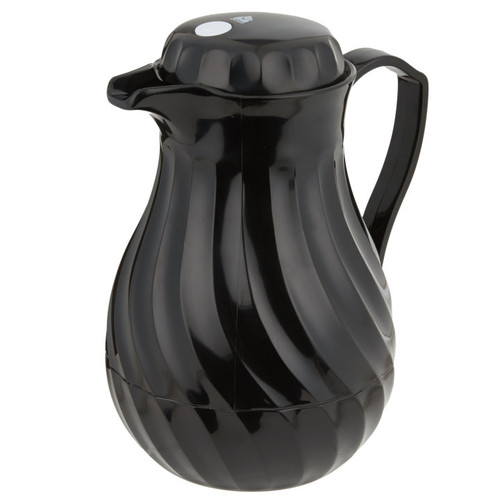 Vollrath 52144 64 Oz. Black Plastic Tilt & Pour SwirlServe Beverage Server