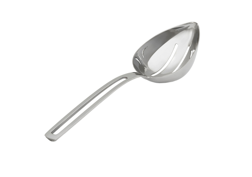 Vollrath 46730 8 Oz. Stainless Steel Slotted Oval Bowl Miramar Contemporary Style Serving Spoon