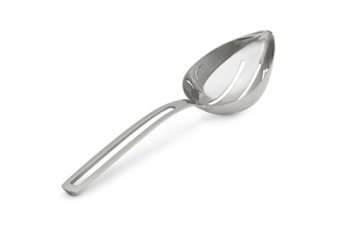 Vollrath 46730 8 Oz. Stainless Steel Slotted Oval Bowl Miramar Contemporary Style Serving Spoon