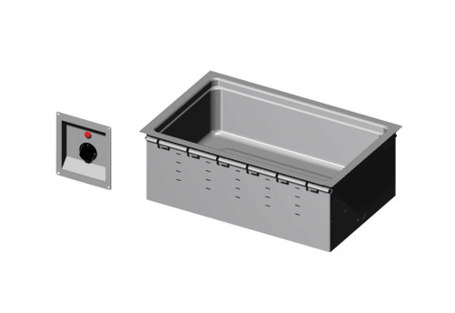 Vollrath 36354 20" W x 7.88" H x 13" D Electric Stainless Steel Thermostatic Controls Hot Food Well Drop-In Unit - 208-240 Volts, 1-Ph