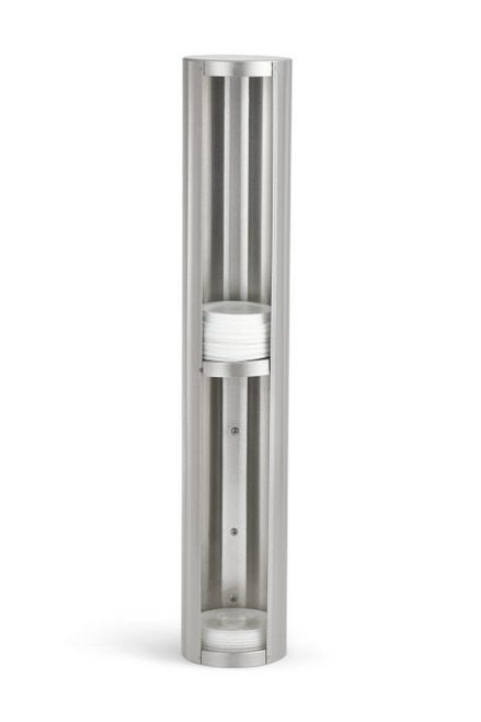 Vollrath LD2-2 25 1/2" H x 4 1/3" Diameter Stainless Steel (2) Compartments Lid Dispenser
