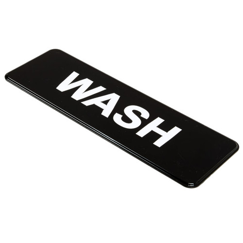 Vollrath 4526 3" x 9" White on Black Wash Sign