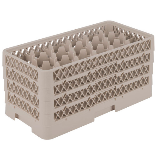 Vollrath HR1D1DDD 10" W x 19.75" D x 9.06" H Half Size 17 Compartments Co-Polymer Plastic Beige Traex Rack-Master Dishwasher Rack