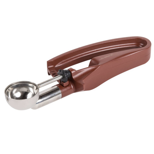 Vollrath 47403 1 1/4" Dia. 0.47 Oz. Size 70 Squeeze Handle Purple Stainless Steel Plastic Handle Disher