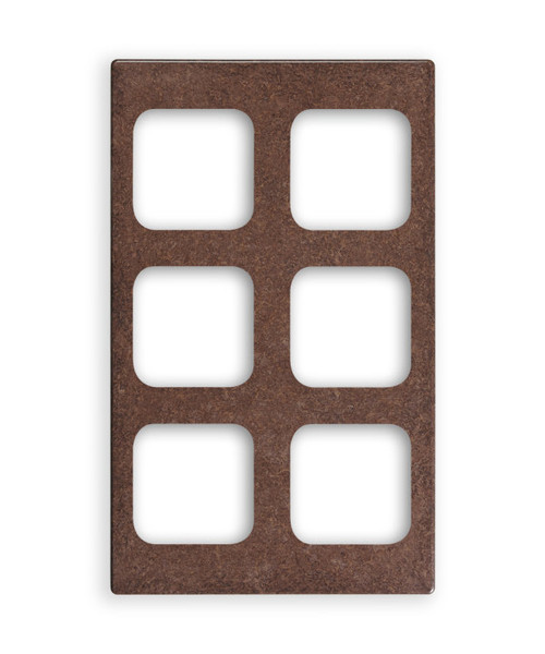 Vollrath 8244322 12" x 20" Brown Granite Color Hot/Cold Wells Accommodates (6) 40003 decorative pans Durable FDA Approved Miramar Template