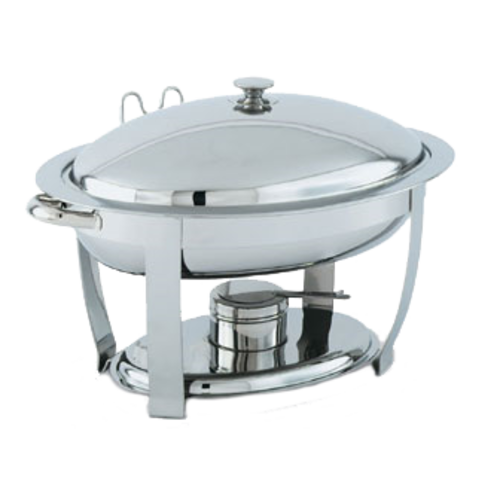 Vollrath 46432 6 Qt. Metal Oval Chafer Cover Holder