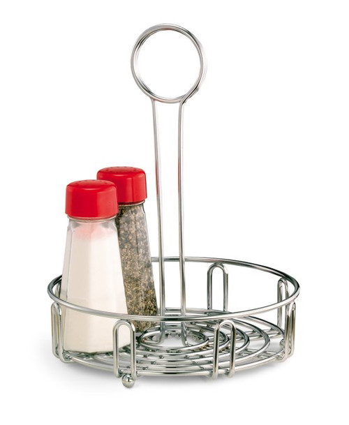 Vollrath WR-1023 12 Oz. Squeeze Bottles and S/P Shakers Wire Round Condiment Caddy
