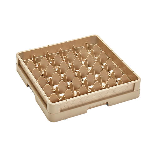 Vollrath CR7 19.75" W x 19.75" D x 4" H 36 Compartments Co-Polymer Plastic Beige Full Size Traex Compartment Rack