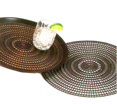 Vollrath 1420-06 12.5" Thermoplastic Rubber Black Round Anti-Skid Tray-Mate (Case of 240)