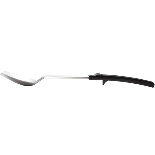 Vollrath 46948 13.75" L 2.25 Stainless Steel with Black Grip N' Serv Handle 3-Sided Solid Serving Spoon