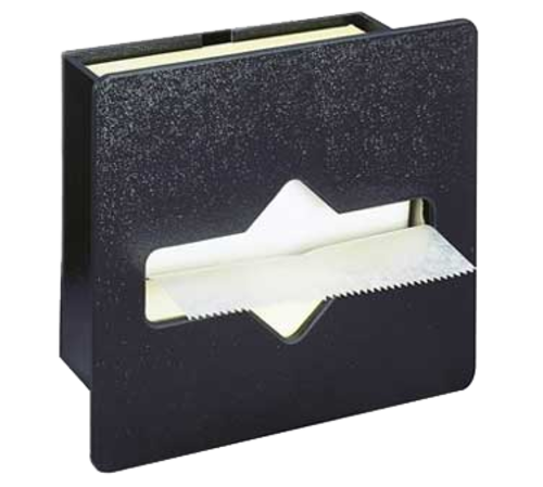 Vollrath FMT-1 8 1/4" W x 3 1/2" D x 8" H Black ABS Plastic Flush Mounted Wax Tissue Dispenser