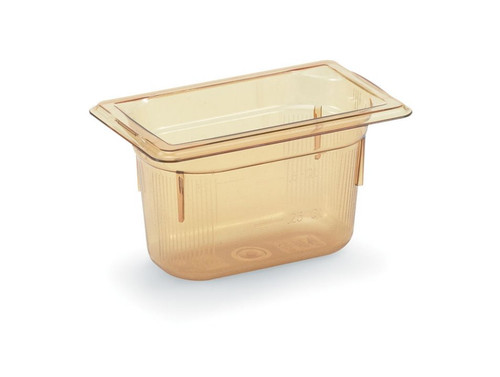 Vollrath 9094410 4" Deep High-Temp Amber Resin Super Pan 1/9 GN Food Pan