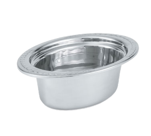 Vollrath 8230110 3.4 Quart 4" Deep Stainless 1.5mm Thickness "Rings" Embossing On Rim Mirror Finish Miramar Decorative Oval Pan
