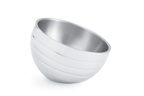 Vollrath 46585 1.9 Quarts Stainless Steel Angled Beehive Insulated Double-Wall Display Bowl