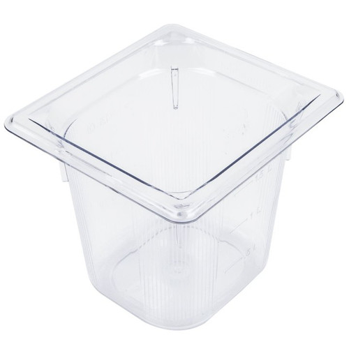 Vollrath 8066410 6" Deep Low-Temp Polycarbonate Clear Plastic Super Pan 1/6 GN Food Pan