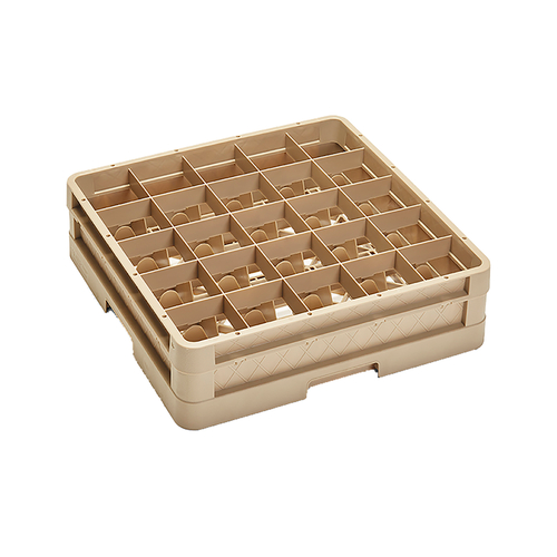 Vollrath CR6B 19.75" W x 19.75" D X 5.63" H Beige Co-Polymer Plastic (25) Compartments Full Size Compartment Rack