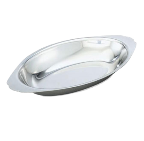 Vollrath 47428 8" W x 1" H x 4" D Oval Stainless Steel Au Gratin