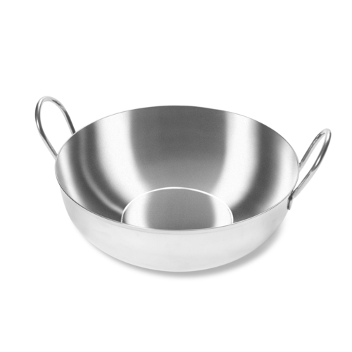 Vollrath 59749 18 Oz. 7" L x 1.6" H 5.7" Top Diameter Stainless Steel Shallow Mini Balti Dish