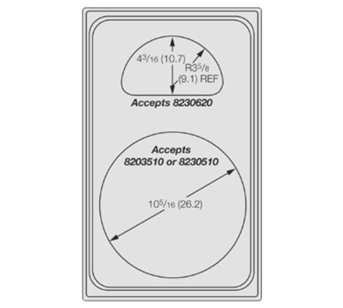 Vollrath 8241414 21.13" W x 12.75" D Stainless Steel Oval and Half Oval Miramar Template