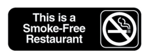 Vollrath 4524 3" x 9" White on Black This is a Smoke-Free Restaurant Sign