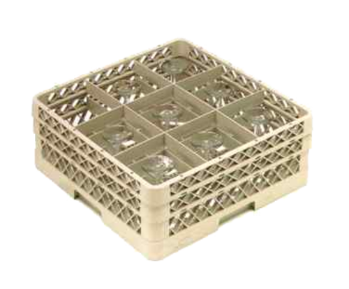 Vollrath TR10FFF 19 3/4" W x 19 3/4" D x 8.75" H Full Size 9 Compartments Co-Polymer Plastic Traex Full Size Glass/Stemware Rack