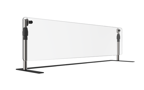 Vollrath MB60FLAT Iron Powder Coated Base Adjustable Flat Acrylic Panel 60" Mobile Countertop Breathguard