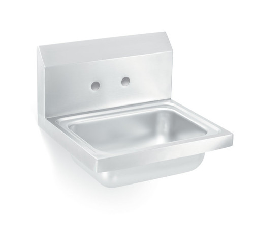 Vollrath 141-0C 17" W x 15" D 4" Centers 20 Gauge Stainless Steel Wall-Mounted Hand Sink with Bracket and Strainer