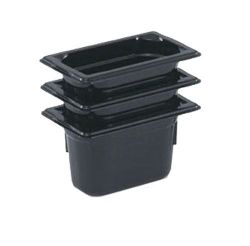 Vollrath 9092420 2.50" Deep High-Temp Black Resin Super Pan 1/9 GN Food Pan