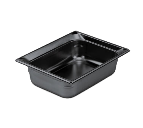 Vollrath 8024420 4" Deep Low-Temp Polycarbonate Black Plastic Super Pan 1/2 GN Food Pan