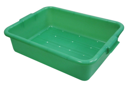 Vollrath 1511-C19 20" W x 15" D x 5" Deep Green Plastic Perforated Traex Color Mate Drain Box