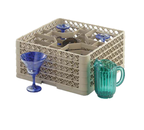 Vollrath TR13KKKKK 19.75" W x 19.75" D (5) Compartment with (5) Compartment Extender Open Bottom & Sidewall Traex Full Size Low Profile Glass / Stemware Rack