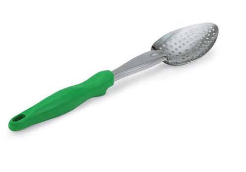 Vollrath 6414270 Heavy Gauge 18/8 Stainless Steel Equipped with All-Natural Antimicrobial Perforated Ergo Grip Heavy Duty Spoon