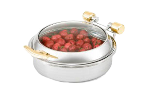 Vollrath 46124 6 Qt. Round Stainless Steel Induction Ready Intrigue Glass Top Induction Chafer