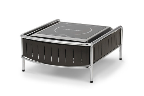 Vollrath 4667675 18.25" W x 8" H x 15.88" D Black High Quality Durable Aluminum & Chrome-Plated Steel Induction Contoured Buffet Station