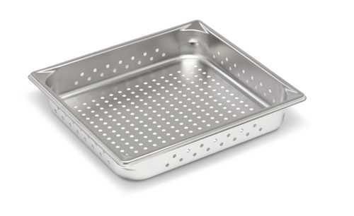 Vollrath 30123 2 1/2" D 22 Gauge Stainless Steel Perforated Super pan V Food Pan