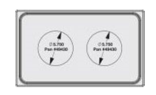 Vollrath 8242214 21.13" W x 12.75" D Round Stainless Steel Plain Edge Miramar Single Size Template