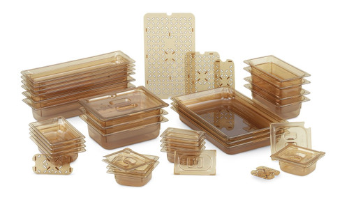 Vollrath 9062410 2.50" Deep High-Temp Amber Resin Super Pan 1/6 GN Food Pan