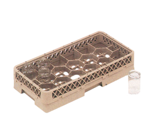 Vollrath HR1FF 10" W x 19.75" D x 5.56" H Half Size 17 Compartments Co-Polymer Plastic Beige Traex Rack-Master Dishwasher Rack