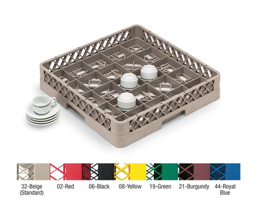 Vollrath TR16B 19.75" W x 5.56" H (25) Compartment Co-Polymer Plastic Traex Full Size Cup Rack