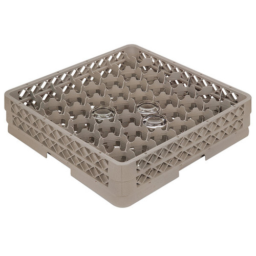Vollrath TR13JJJJ 19.75" W x 19.75" D Beige Co-Polymer (12) Compartments Full Size Rack Max Low Profile Glass / Stemware Rack