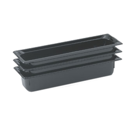 Vollrath 8054420 4" Deep Low-Temp Polycarbonate Black Plastic Super Pan 2/4 GN Food Pan